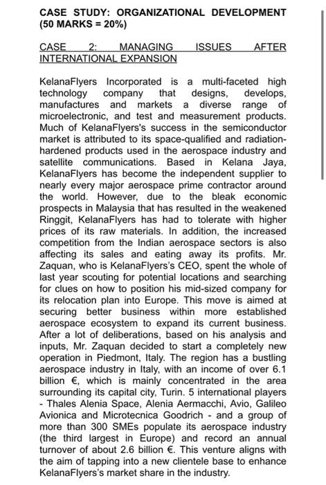 CASE STUDY: ORGANIZATIONAL DEVELOPMENT