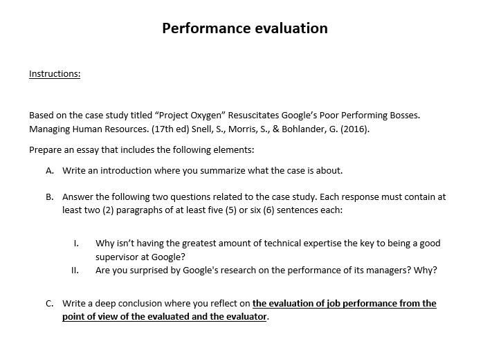 Can you help with the performance evaluation case