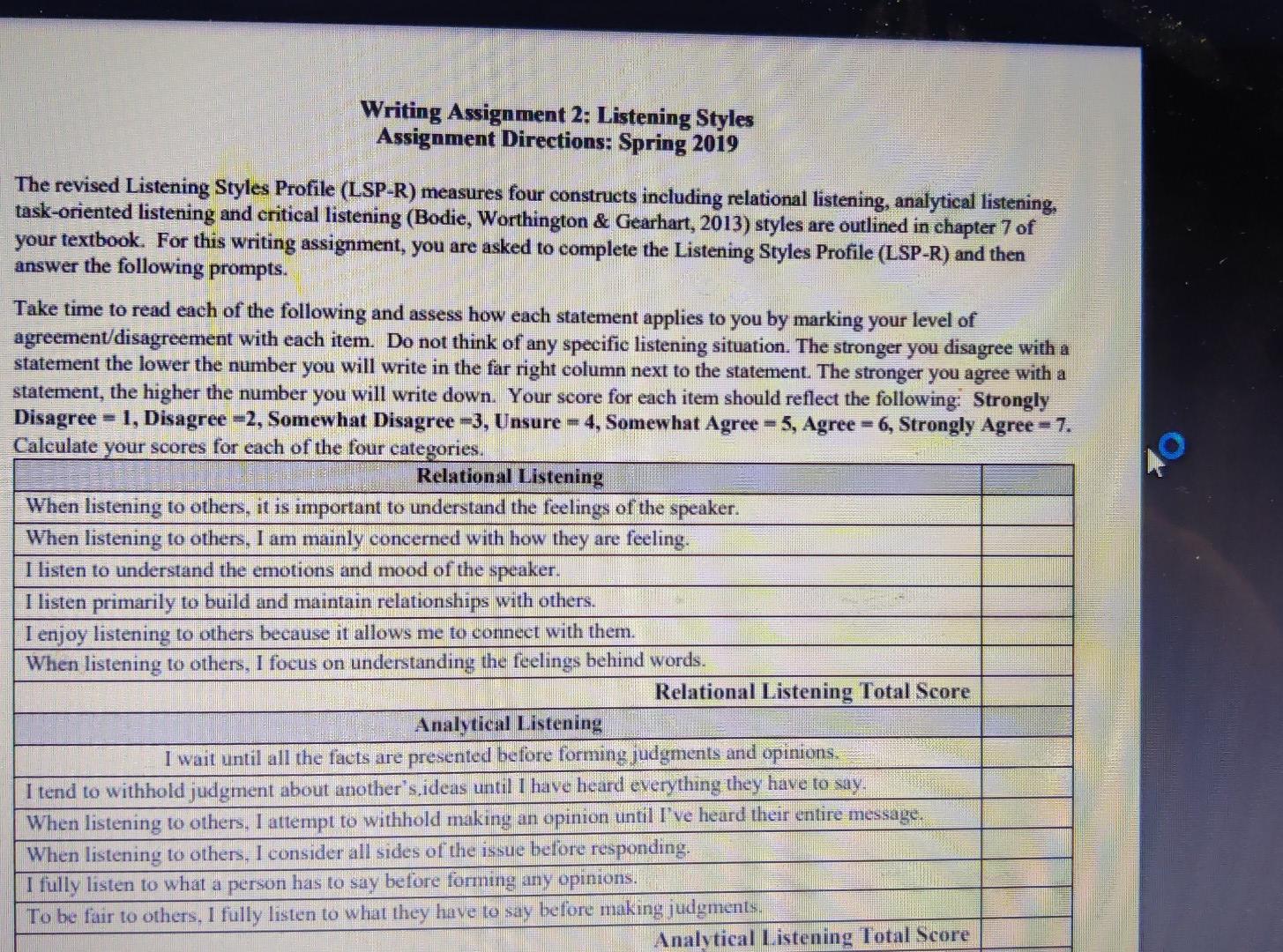 communication skills Writing Assignment 2: