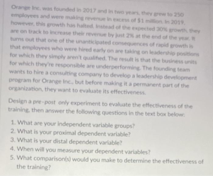 Orange Inc. was founded in 2017 and in two years,