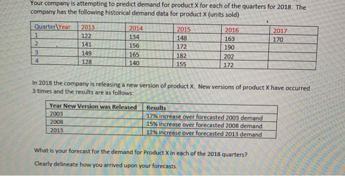 please show steps using excel Your company is