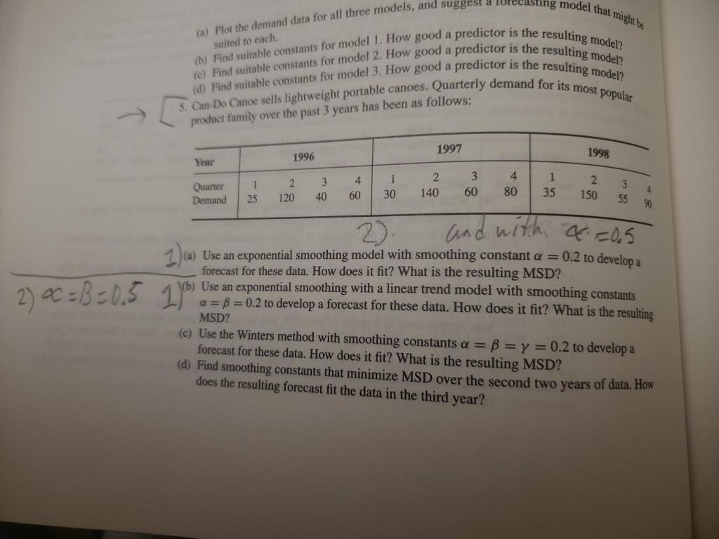 problem 5 suited to each. (a) Plot the demand