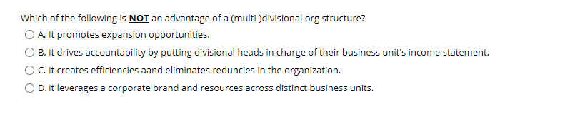 Which of the following is NOT an advantage of a