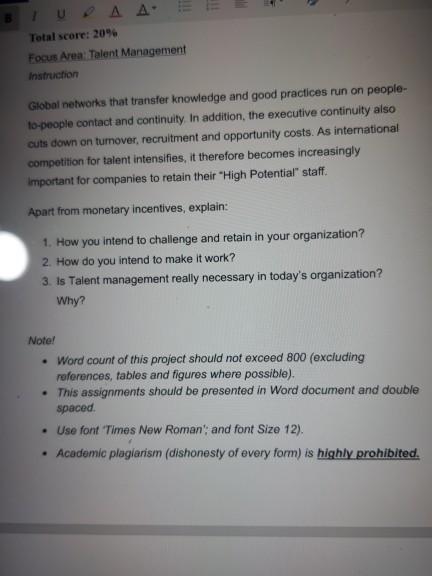 31 A A Total score: 2096 Focus Area Talent