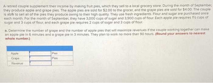 A retired couple supplement their income by