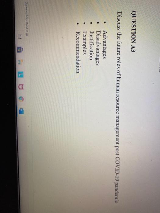 QUESTION A3 Discuss the future roles of human