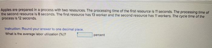 Apples are prepared in a process with two