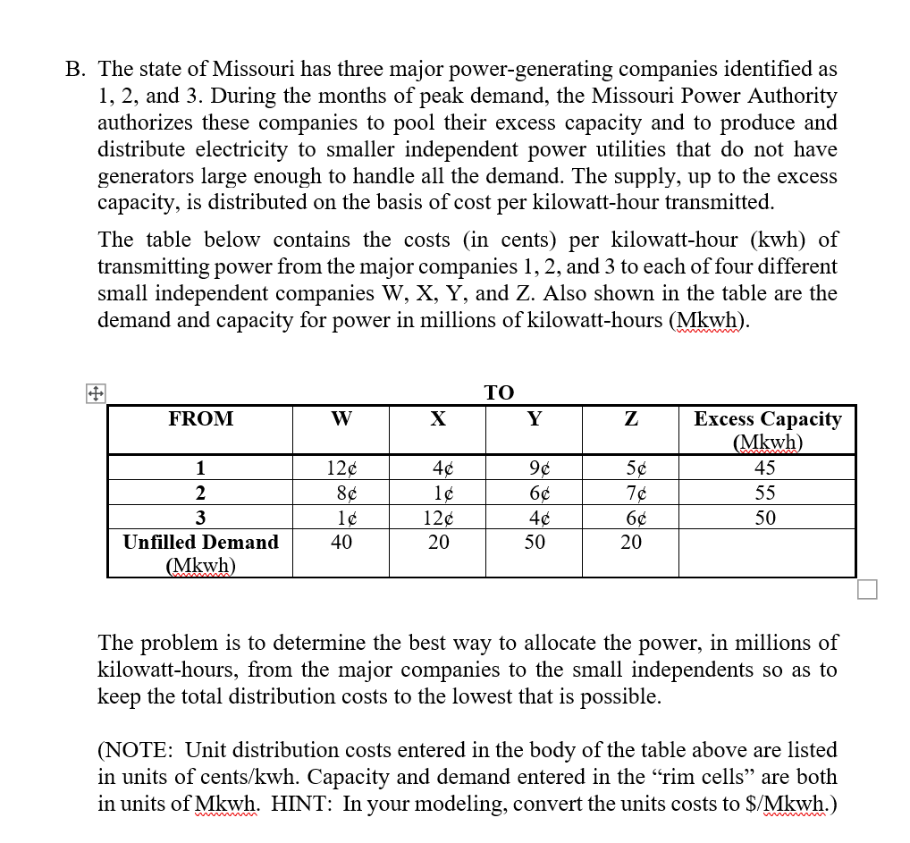 state whether or not the problem you formulated
