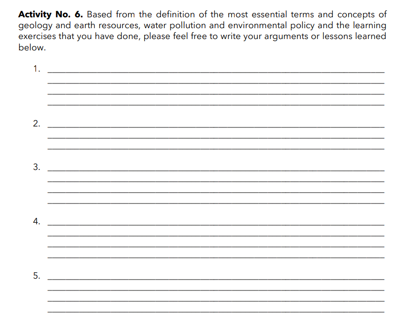 in a nutshell Activity No. 6. Based from the