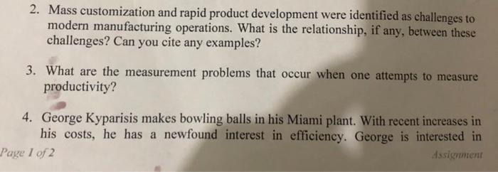 2. Mass customization and rapid product