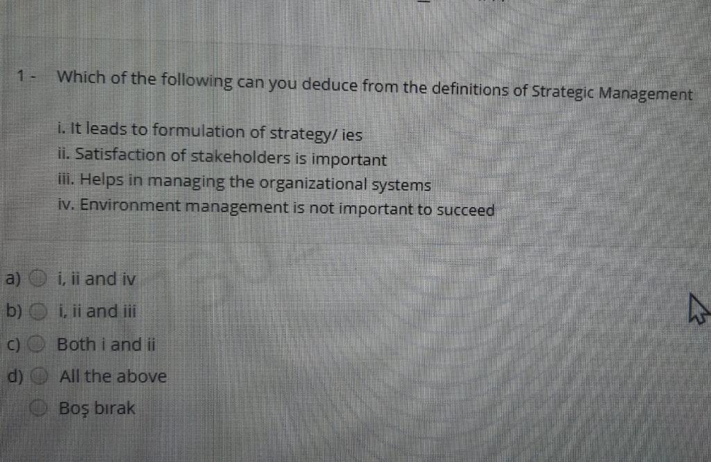 Which of the following can you deduce from the