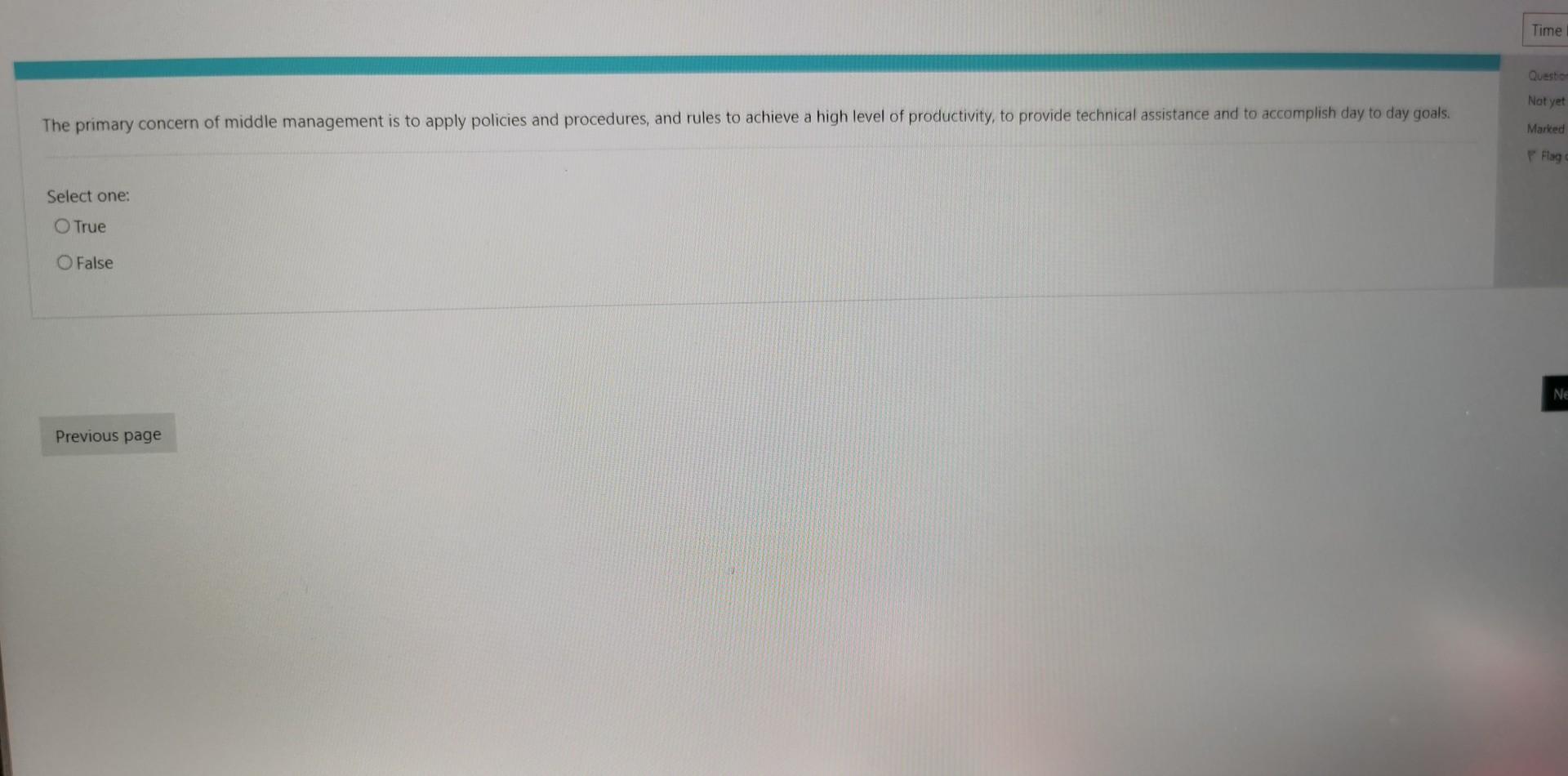 The primary concern of middle management is to