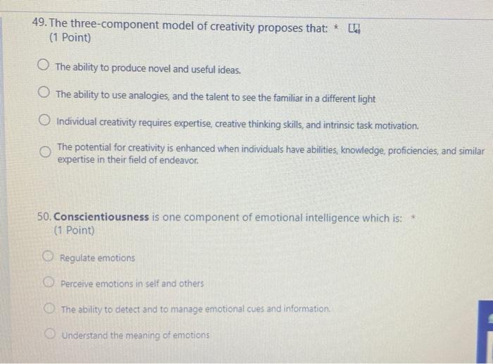 49. The three-component model of creativity