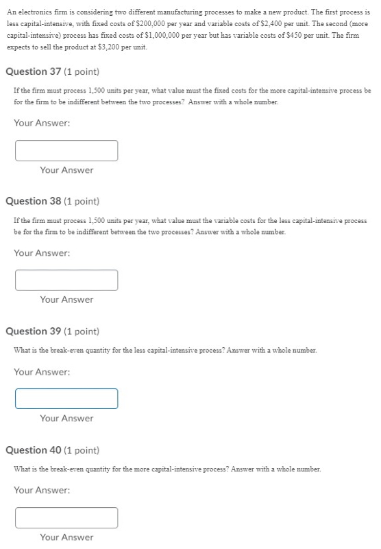 An electronics firm is considering two different