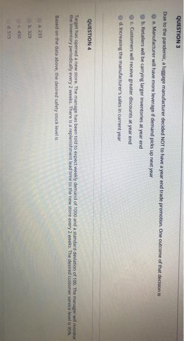 QUESTION 1 When setting a variable inventory