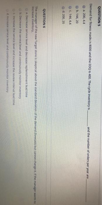 QUESTION 1 When setting a variable inventory