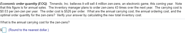 Economic order quantity (EOQ). Tinnendo, Inc.