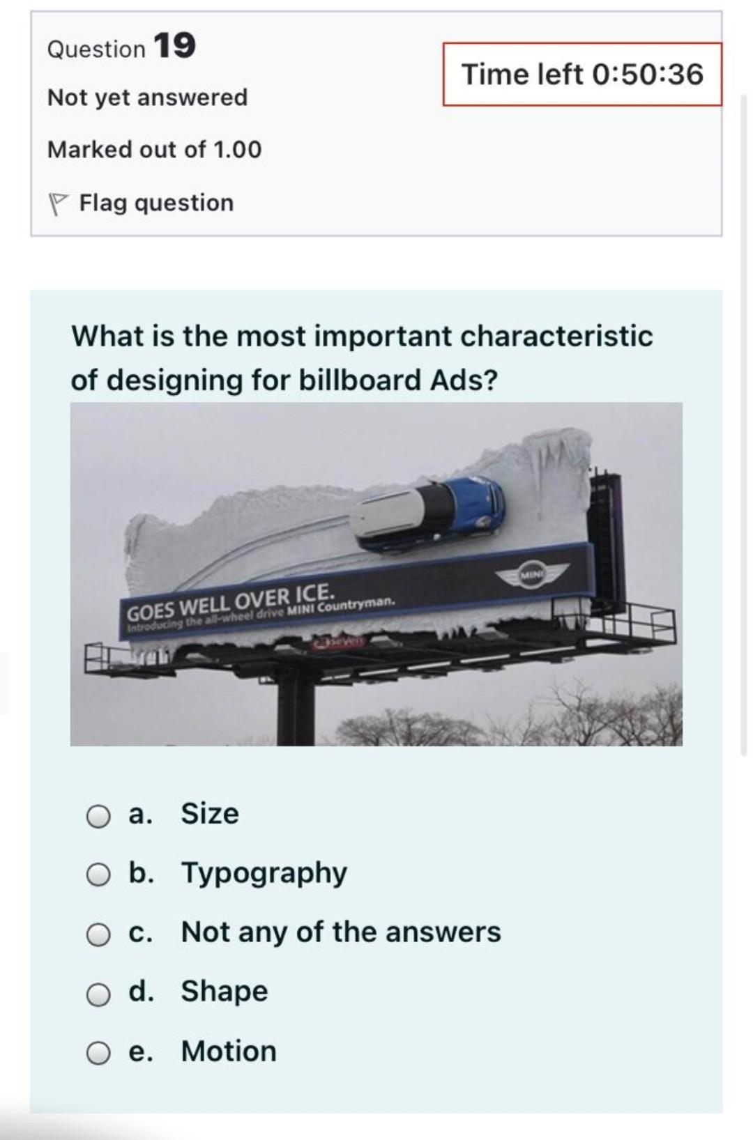 Time left 0:50:50 Question 17 Not yet answered