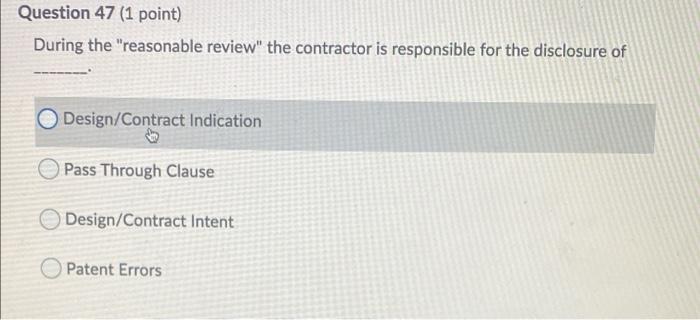 Question 47 (1 point) During the "reasonable