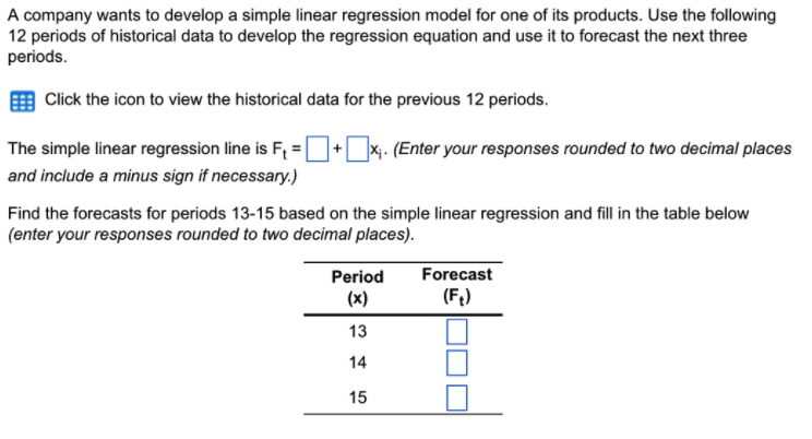 A company wants to develop a simple linear
