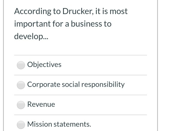 According to Drucker, where should objectives be