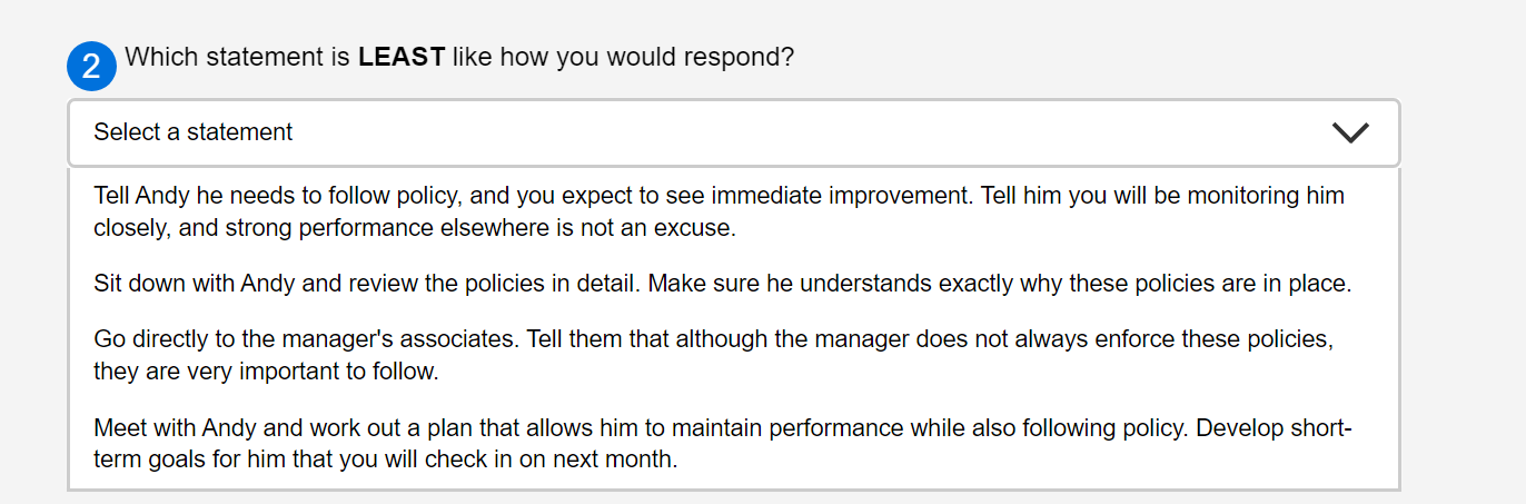 Andy is a strong manager who always meets goals.