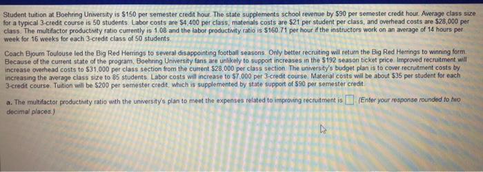 Student tuition at Boehring University is $150