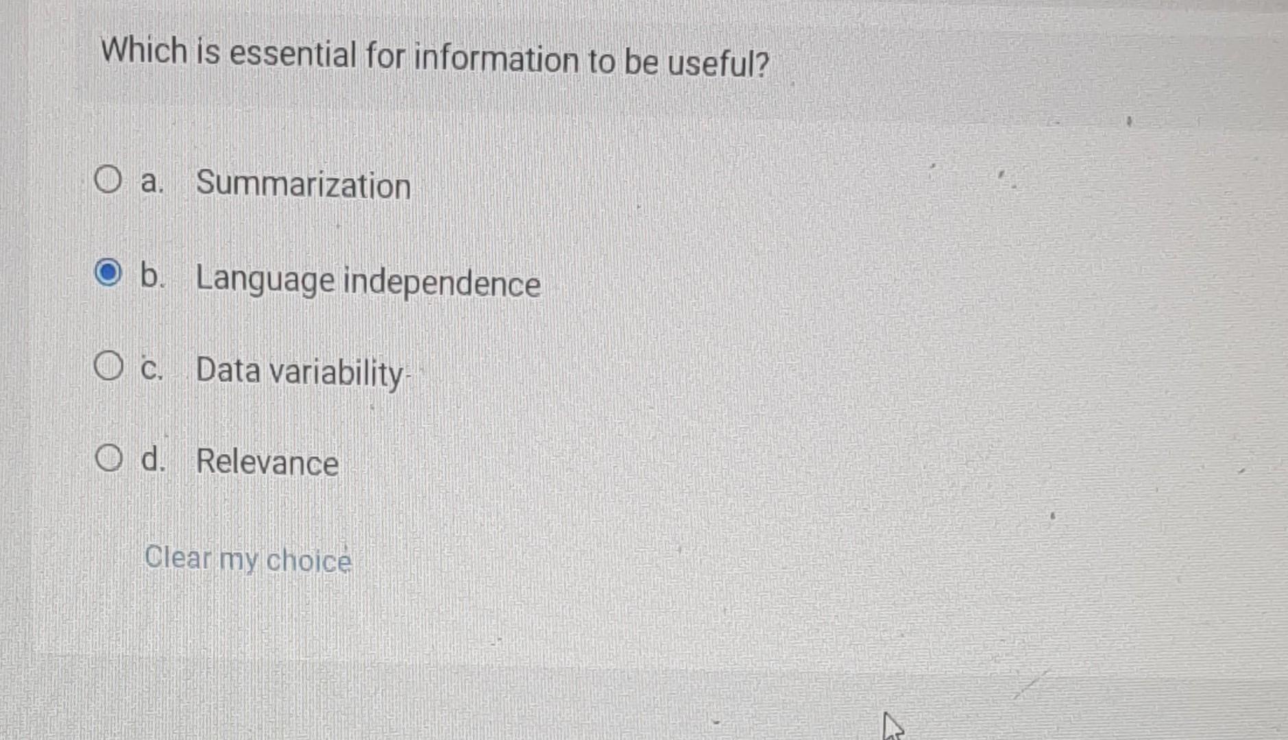 Which is essential for information to be useful?