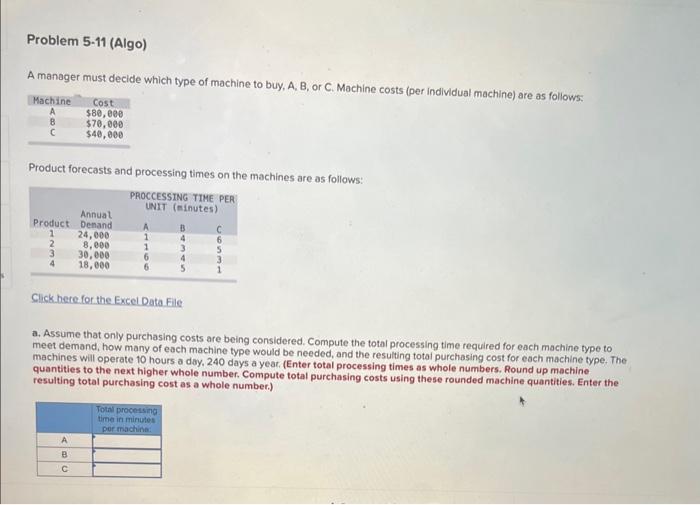 A manager must decide which type of machine to