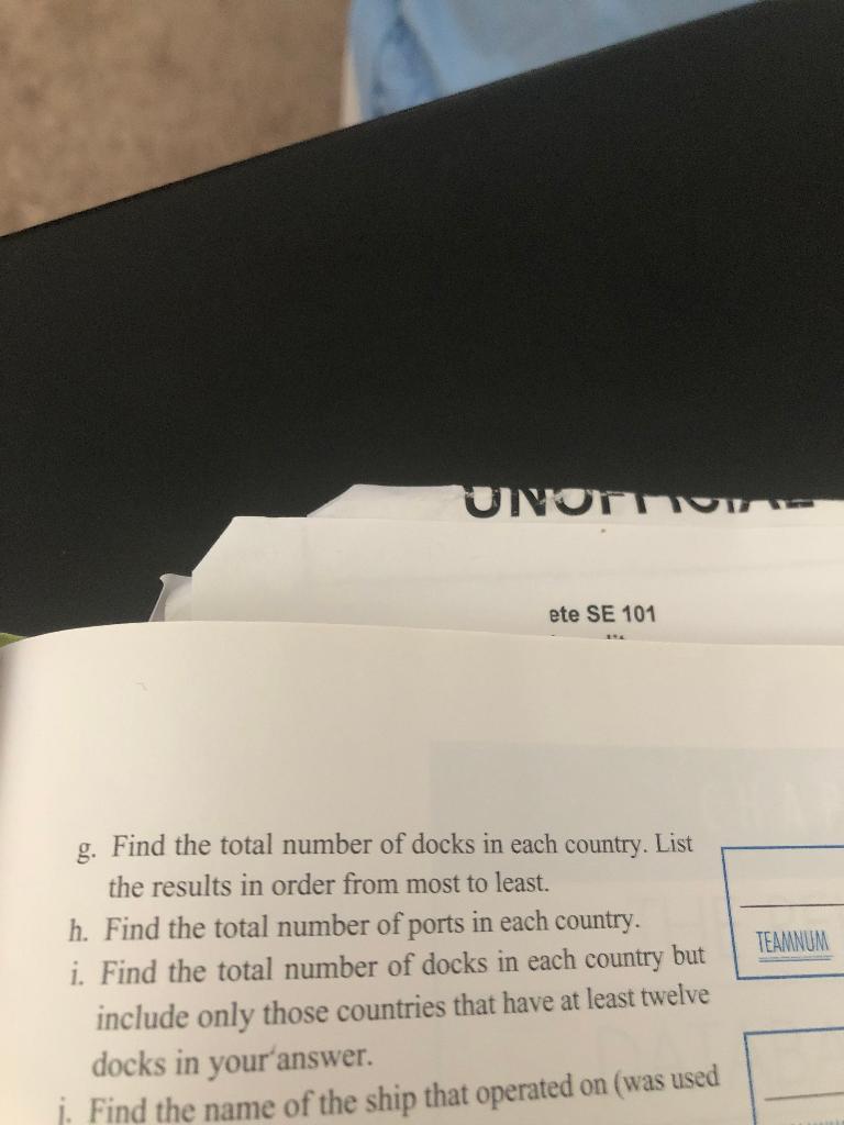 I am looking for answers for Parts A-I please