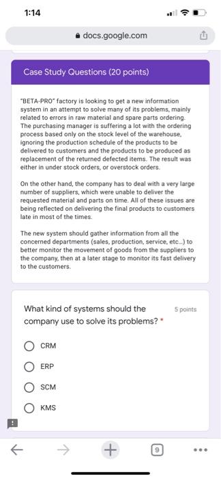 1:14 docs.google.com Case Study Questions (20