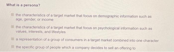 What is a persona? the characteristics of a