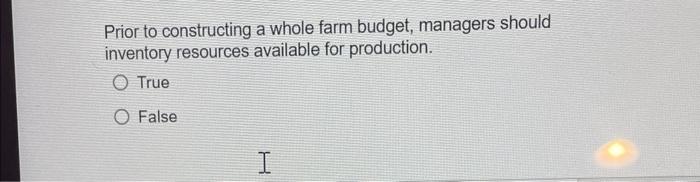 Prior to constructing a whole farm budget,