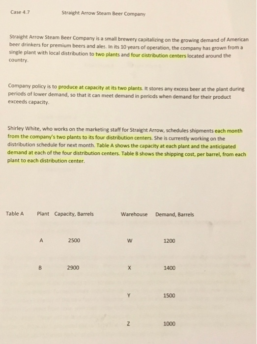 Case 4.7 Straight Arrow Steam Beer Company