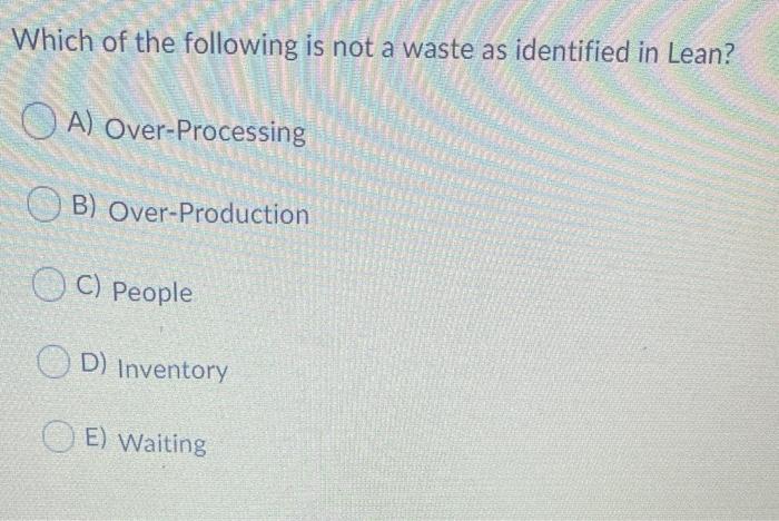 Which of the following is not a waste as