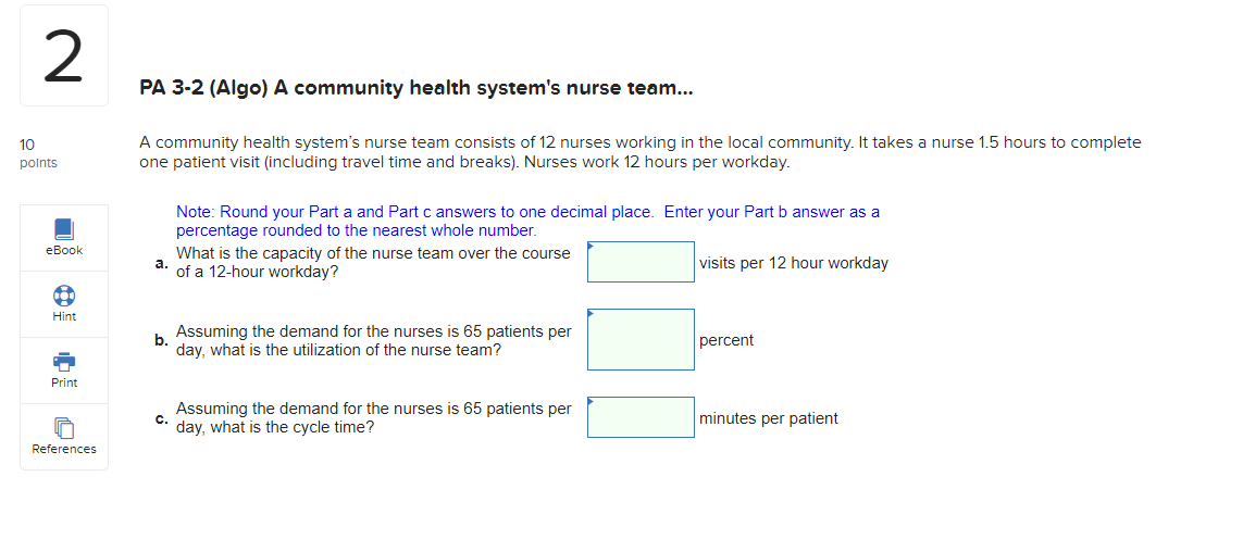 What is the answer for A,B,C? 2 PA 3-2 (Algo) A