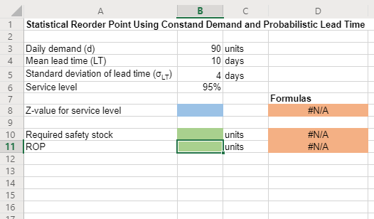 Need help specifically with the excel formulas