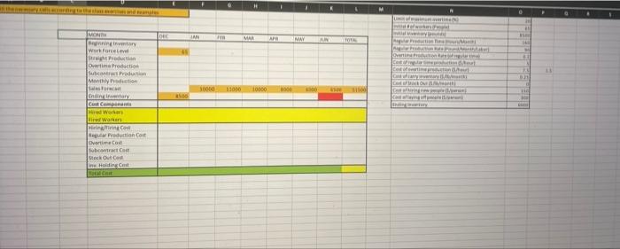 i need the formulas to fill all the empty cells