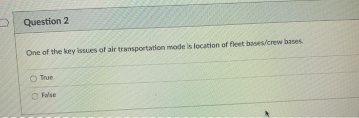 Question 2 One of the key issues of air