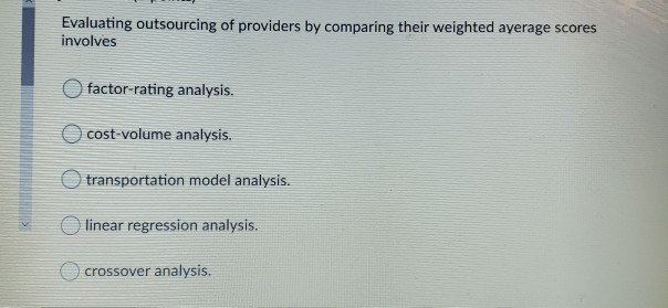 Evaluating outsourcing of providers by comparing