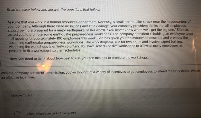 Read the case below and answer the questions that