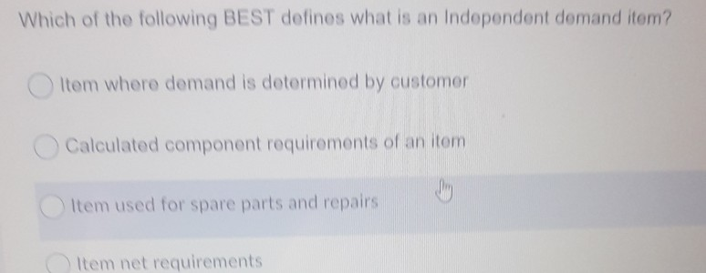 Which of the following BEST defines what is an