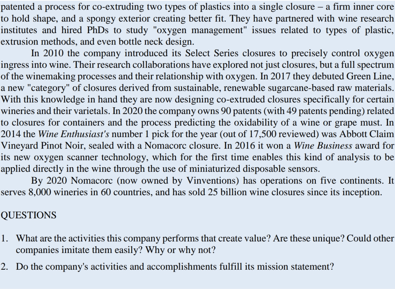 Popping the Cork Nomacorc Mission: "We help