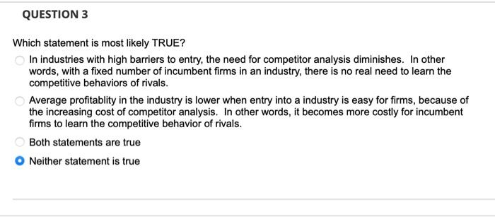 Which statement is most likely TRUE? In