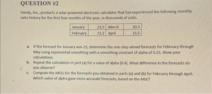 Handy, Inc., products a solar-powered electronic