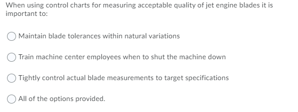 When using control charts for measuring