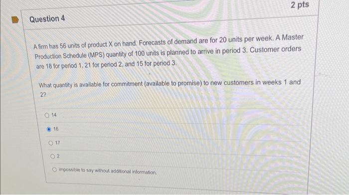 1a 1b 1c A firm has 56 units of product X on