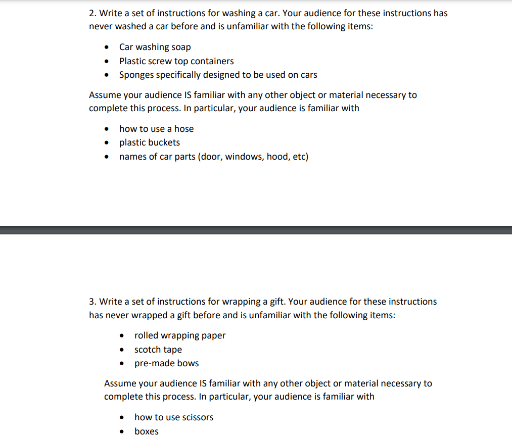 Instruction Assignment Intro: Writing