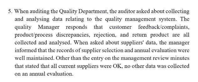 Quality Management Systems And Auditing Questions