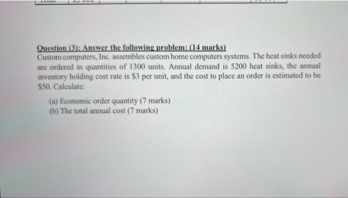 IVE VUU Question (3): Answer the following